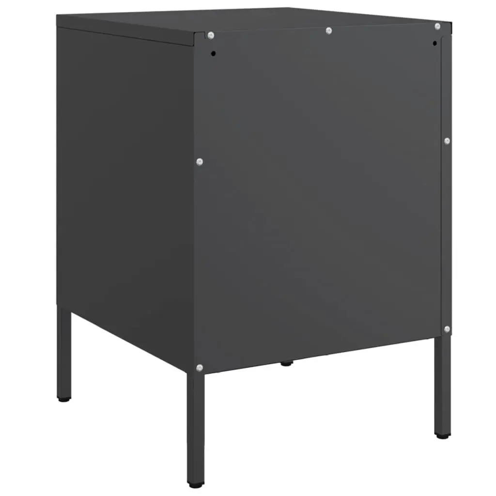 Bedside Cabinets 2 pcs Black 36x39x50.5 cm Steel 842923