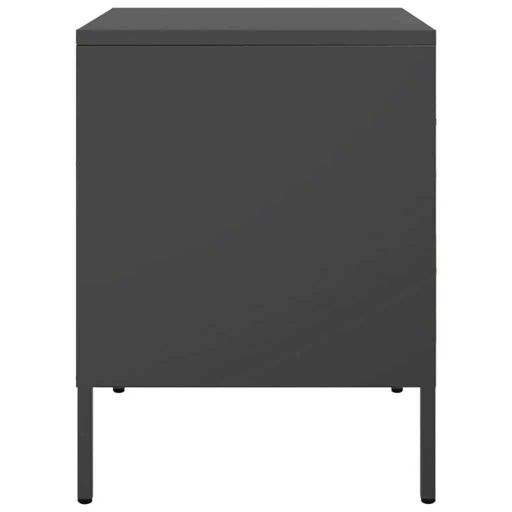 Bedside Cabinets 2 pcs Black 36x39x50.5 cm Steel 842923