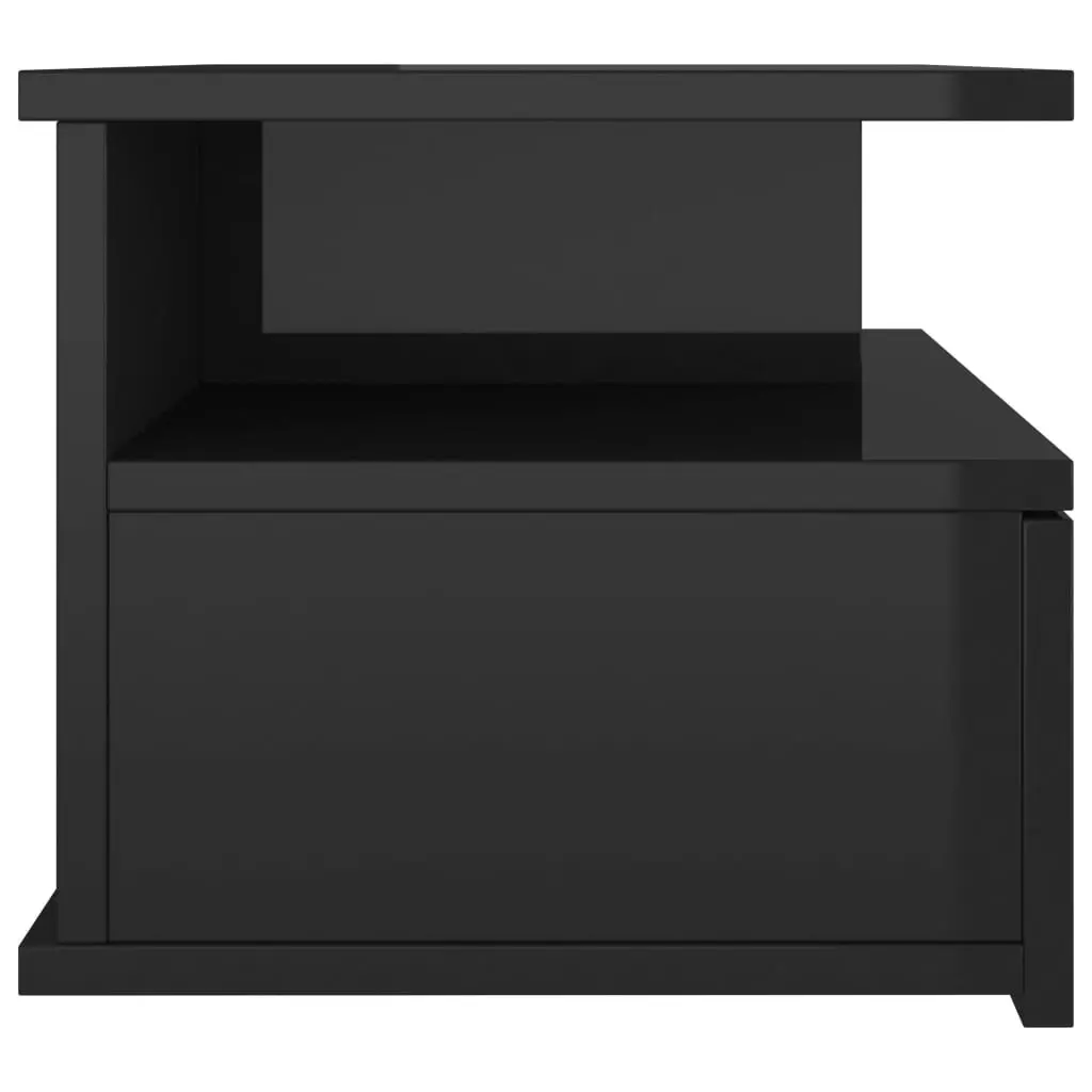 Floating Nightstand High Gloss Black 40x31x27 cm Engineered Wood 800419