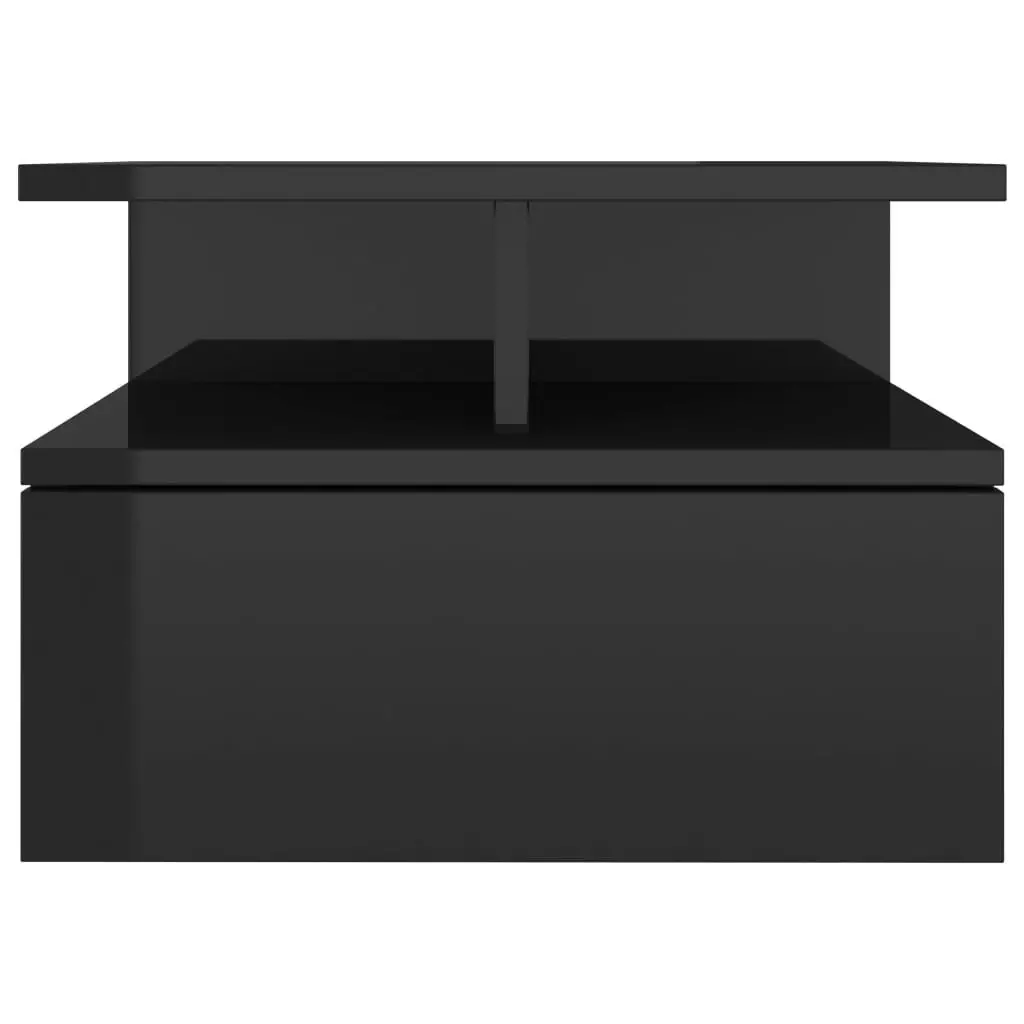 Floating Nightstand High Gloss Black 40x31x27 cm Engineered Wood 800419