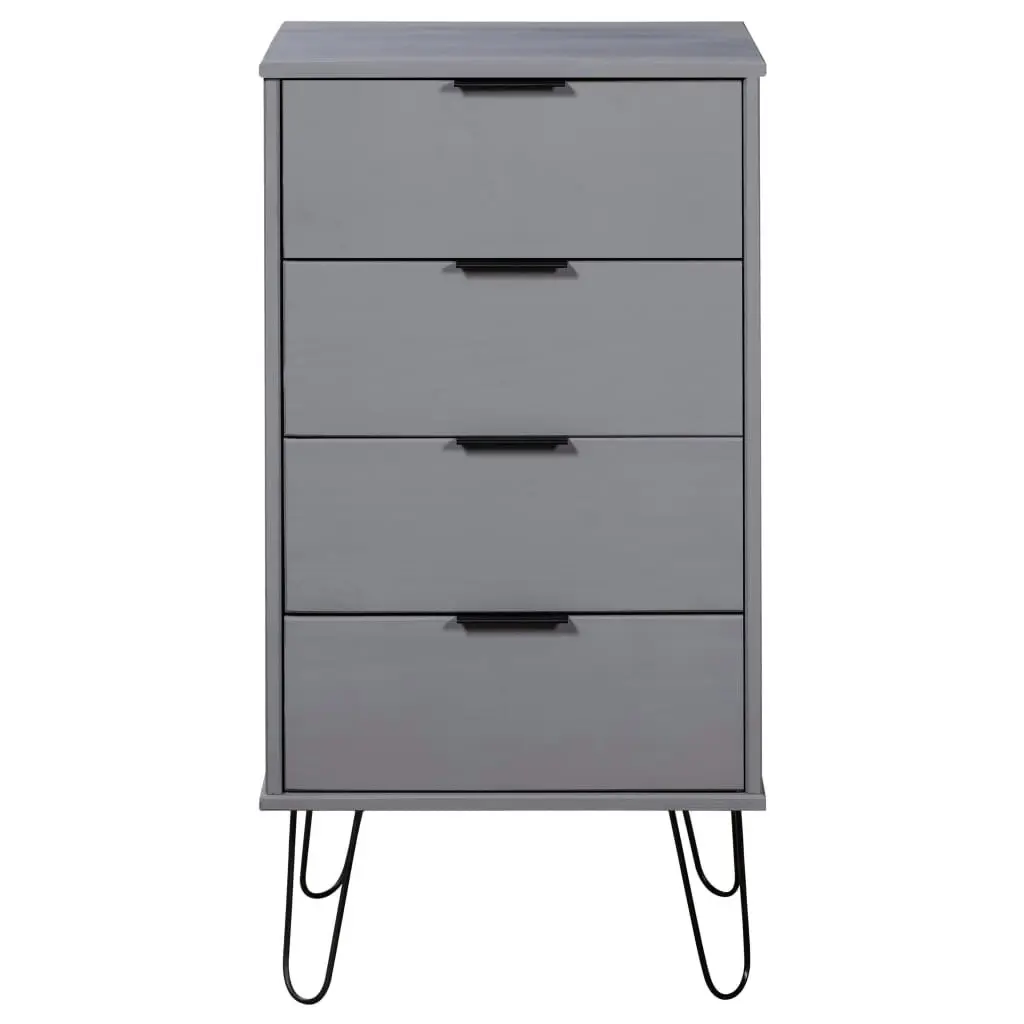 Drawer Cabinet Grey 45x39.5x90.3 cm Solid Pine Wood 321122