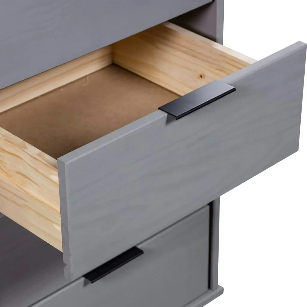 Drawer Cabinet Grey 45x39.5x90.3 cm Solid Pine Wood 321122