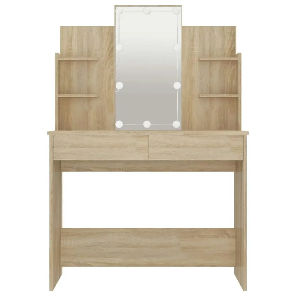 Dressing Table with LED Sonoma Oak 96x40x142 cm 808822