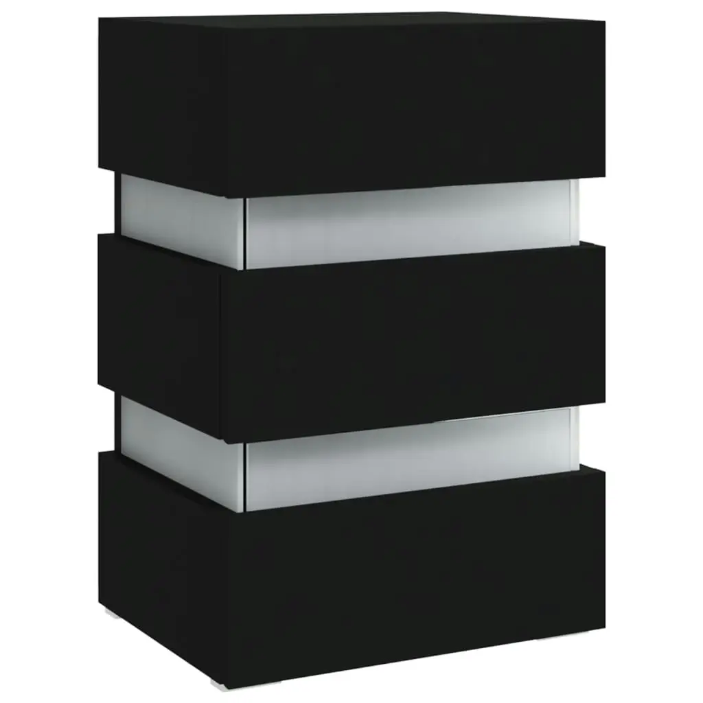 LED Bedside Cabinet Black 45x35x67 cm Engineered Wood 326841