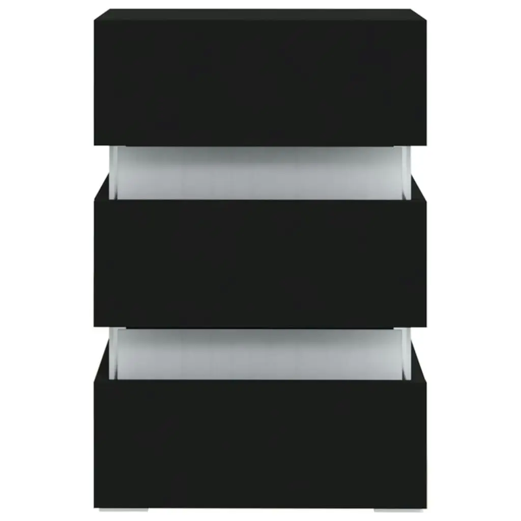 LED Bedside Cabinet Black 45x35x67 cm Engineered Wood 326841