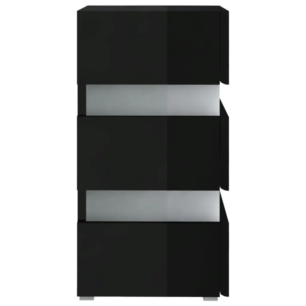 LED Bedside Cabinet High Gloss Black 45x35x67 cm Engineered Wood 326847