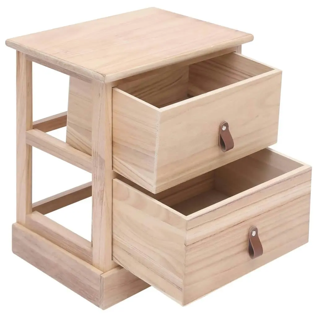 Nightstand 38x28x45 cm Paulownia Wood 284054