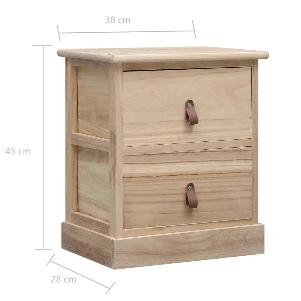 Nightstand 38x28x45 cm Paulownia Wood 284054