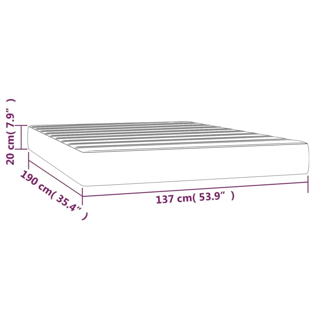 Pocket Spring Bed Mattress Black 137x190x20 cm Fabric 347872