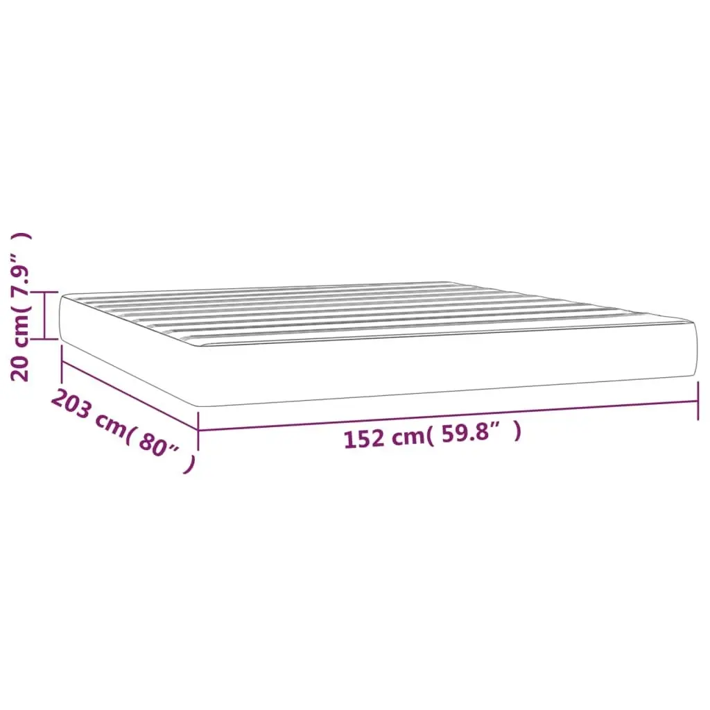 Pocket Spring Bed Mattress Black 153x203x20 cm Queen Size Fabric 347880