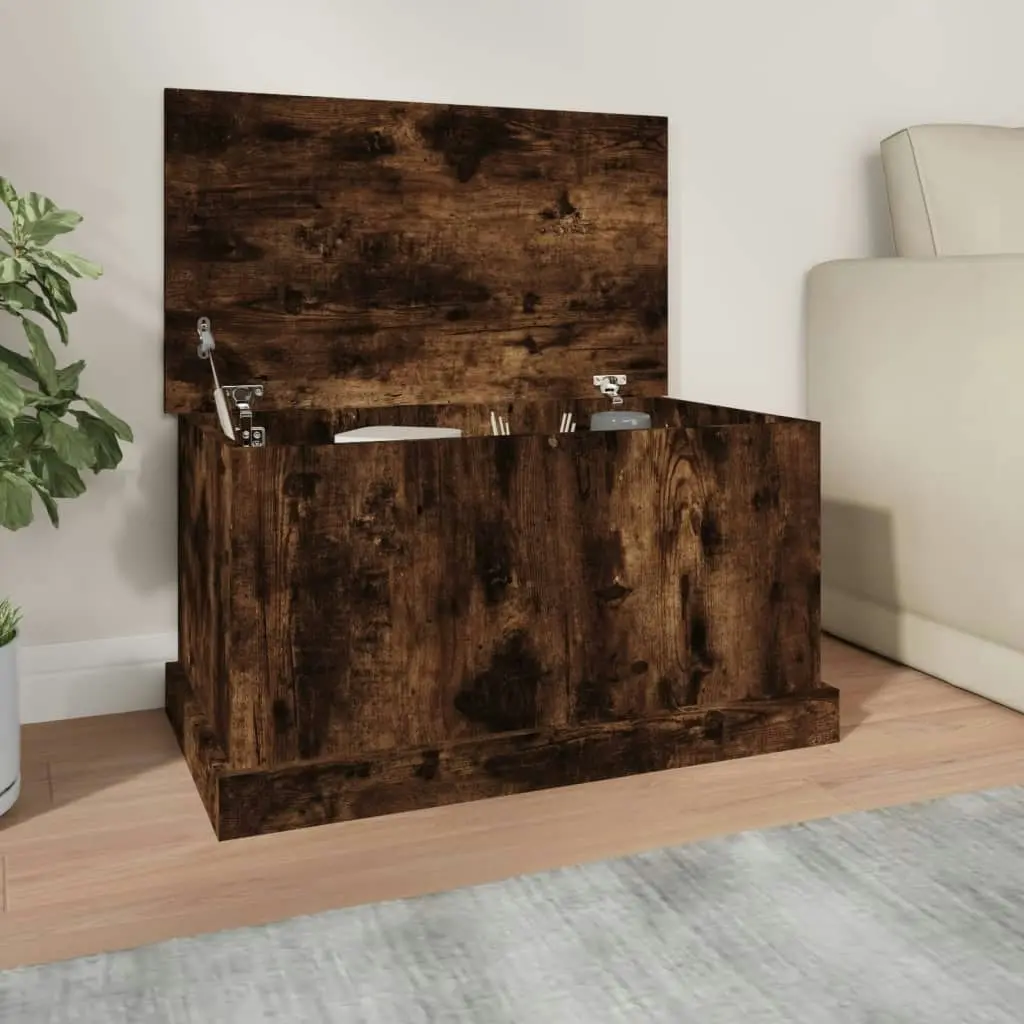 Storage Box Smoked Oak 70x40x38 cm Engineered Wood 816509