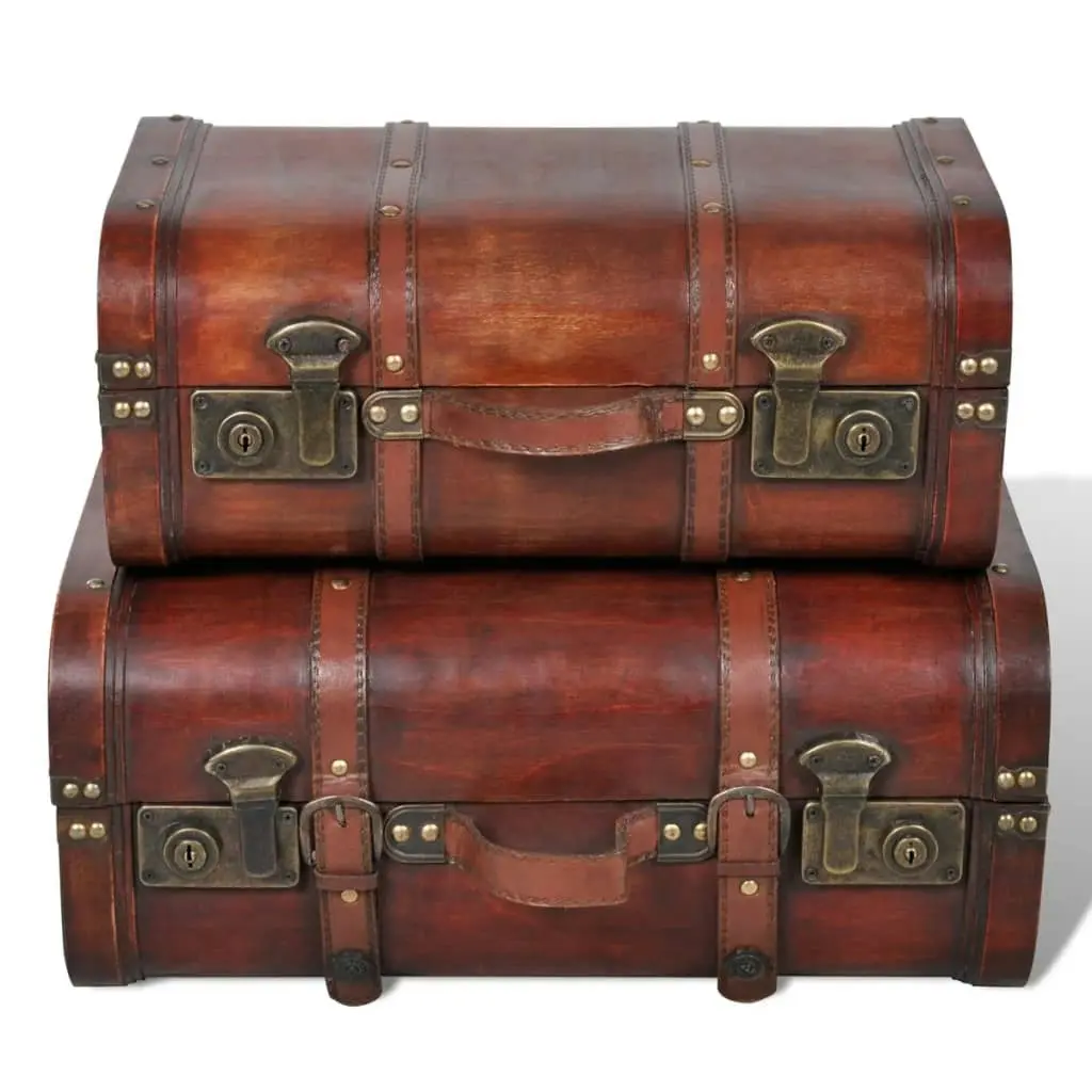 Wooden Treasure Chests 2 pcs Vintage Brown 240575