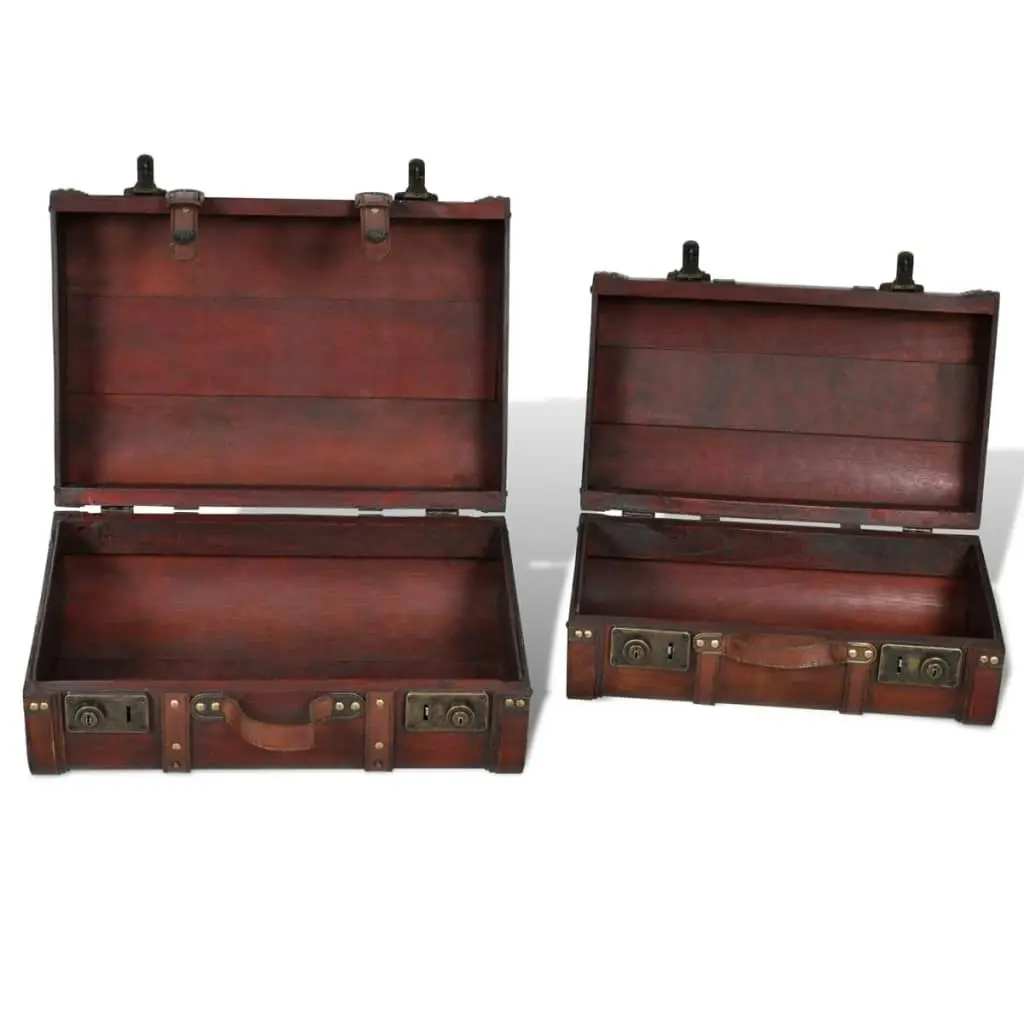 Wooden Treasure Chests 2 pcs Vintage Brown 240575