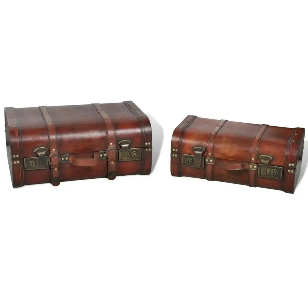 Wooden Treasure Chests 2 pcs Vintage Brown 240575