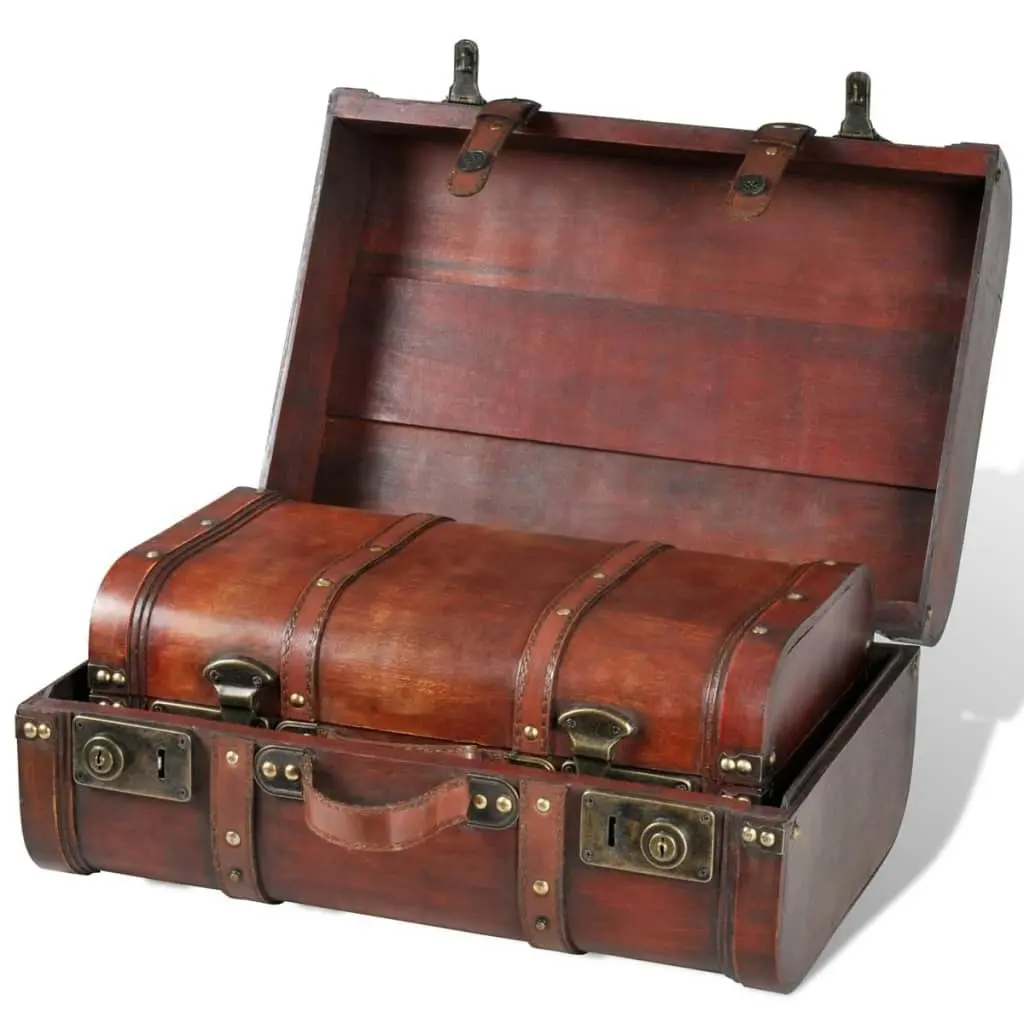 Wooden Treasure Chests 2 pcs Vintage Brown 240575