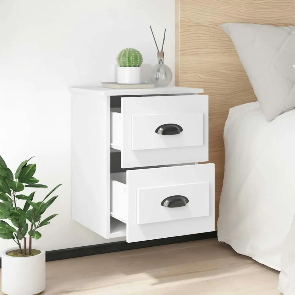 Wall-mounted Bedside Cabinets 2 pcs White 41.5x36x53cm 816393