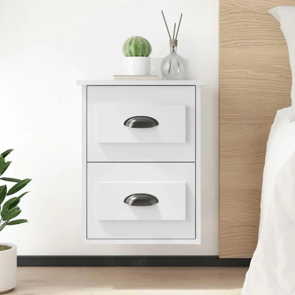 Wall-mounted Bedside Cabinets 2 pcs White 41.5x36x53cm 816393