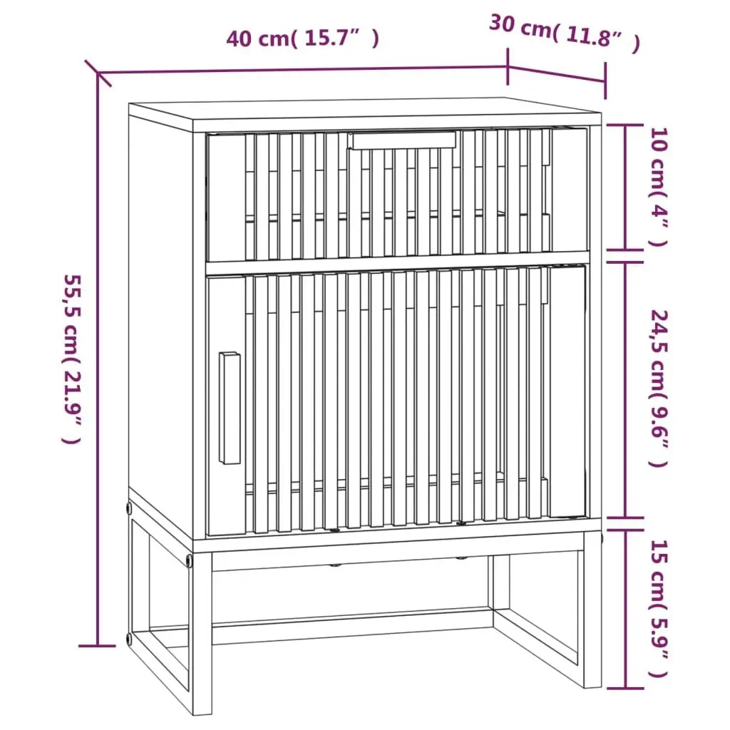 Bedside Cabinets 2 pcs Black 40x30x55.5 cm Engineered Wood&Iron 352094