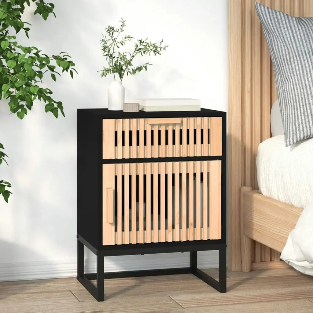 Bedside Cabinets 2 pcs Black 40x30x55.5 cm Engineered Wood&Iron 352094