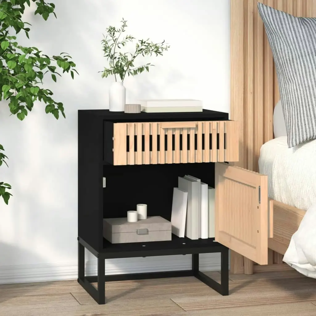 Bedside Cabinets 2 pcs Black 40x30x55.5 cm Engineered Wood&Iron 352094