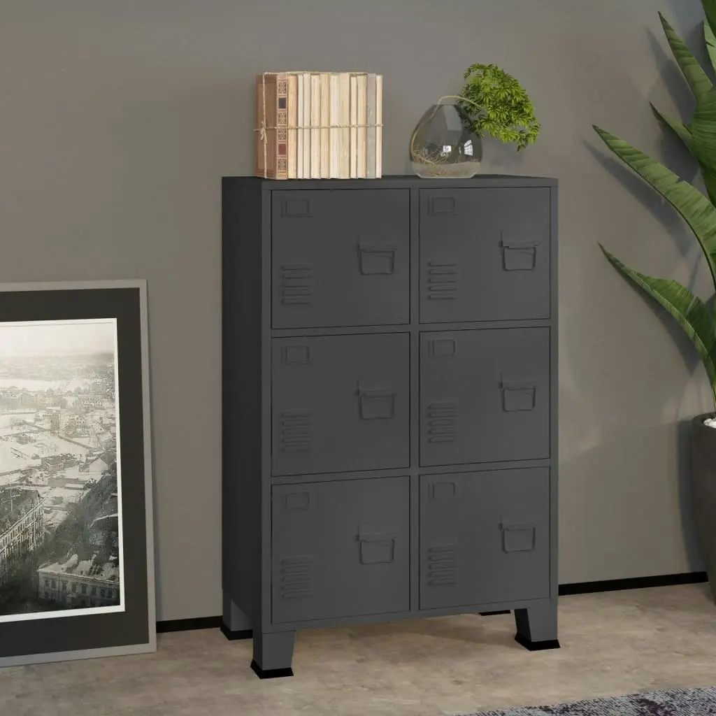 Industrial Storage Chest Anthracite 75x40x115 cm Metal 339630