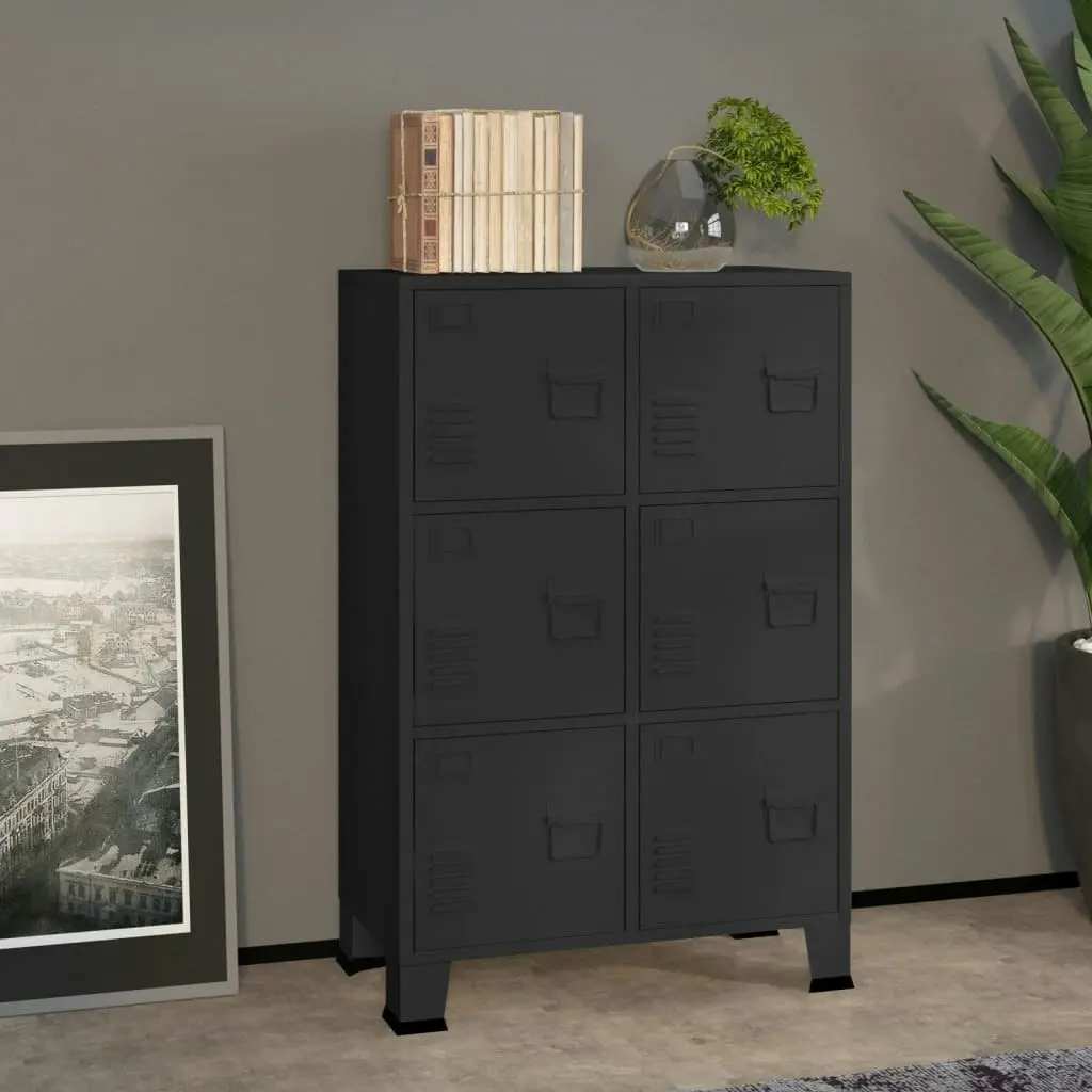 Industrial Storage Chest Black 75x40x115 cm Metal 339628