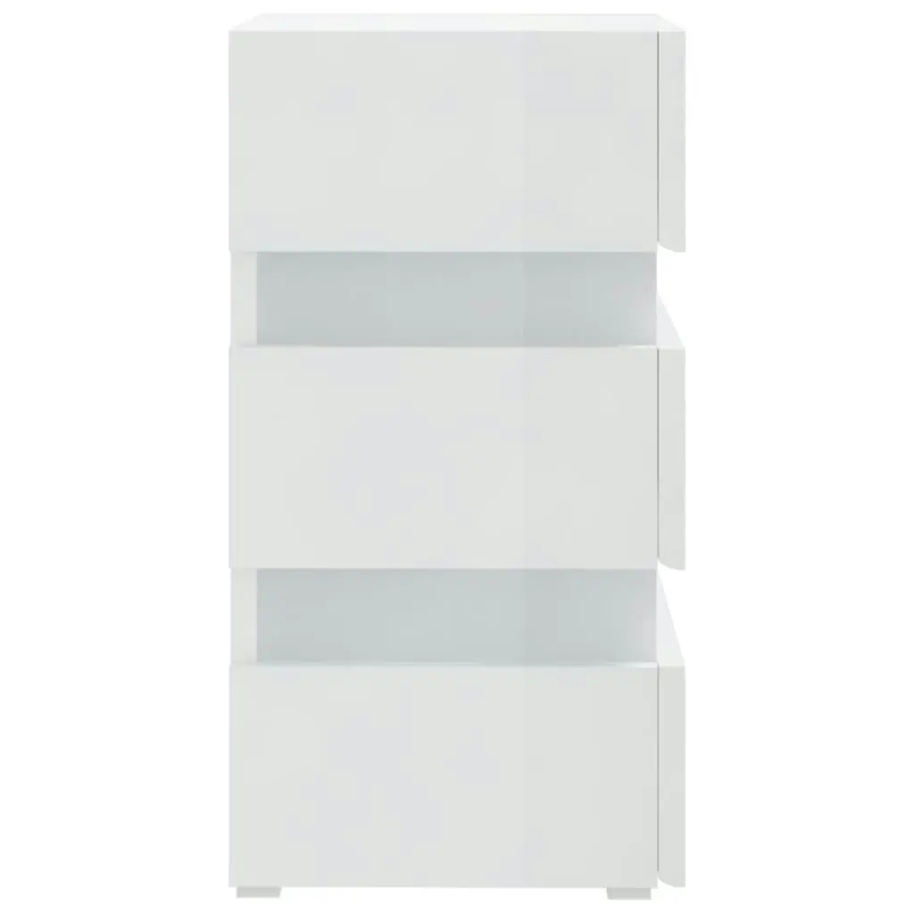 LED Bedside Cabinet High Gloss White 45x35x67 cm Engineered Wood 326846