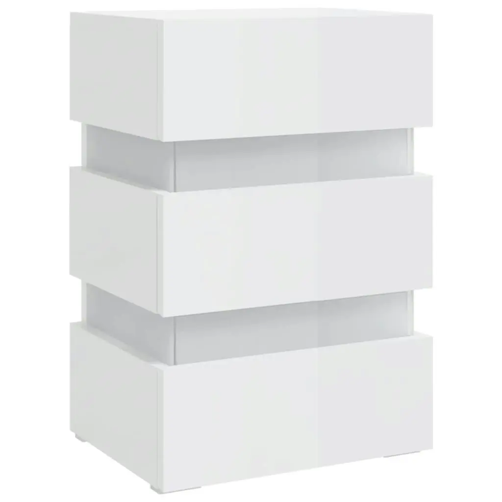 LED Bedside Cabinet High Gloss White 45x35x67 cm Engineered Wood 326846