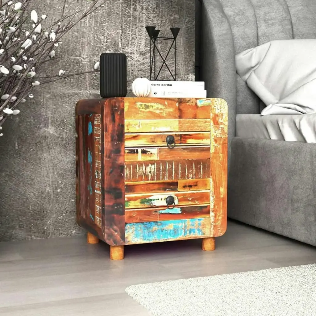 Night Cabinet Solid Reclaimed Wood 43x33x51 cm 243323