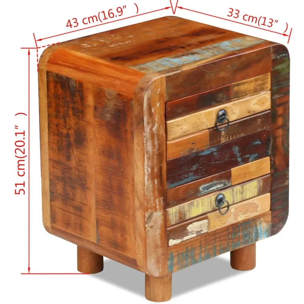 Night Cabinet Solid Reclaimed Wood 43x33x51 cm 243323