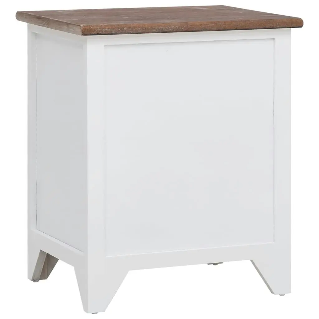 Nightstand 2 pcs with 2 Drawers Brown and White 242042