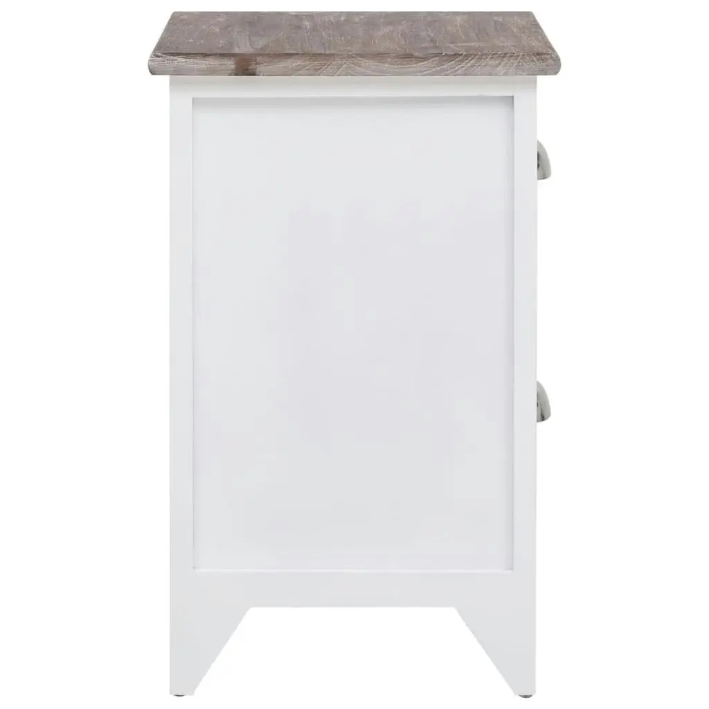 Nightstand 2 pcs with 2 Drawers Brown and White 242042