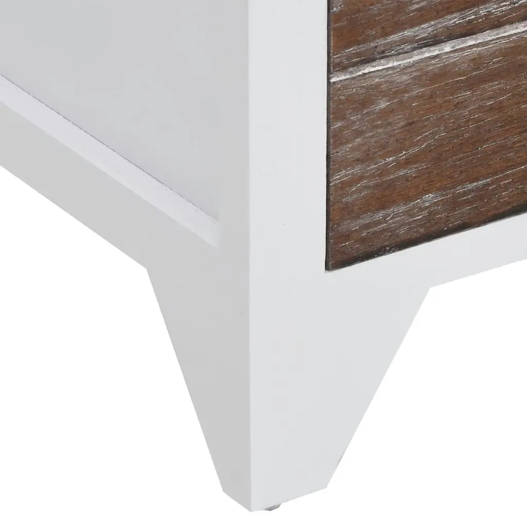 Nightstand 2 pcs with 2 Drawers Brown and White 242042