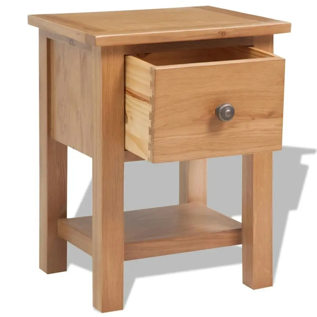 Nightstand 36x30x47 cm Solid Oak Wood 243930