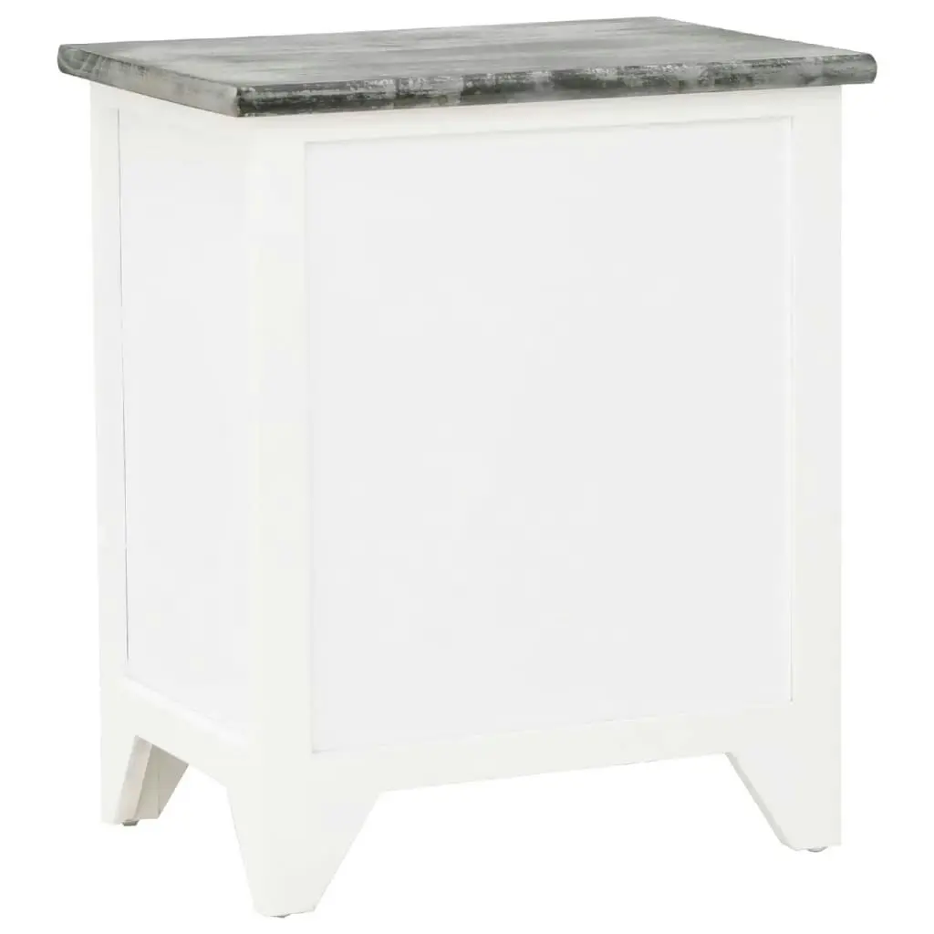 Nightstand 2 pcs with 2 Drawers Grey and White 242041