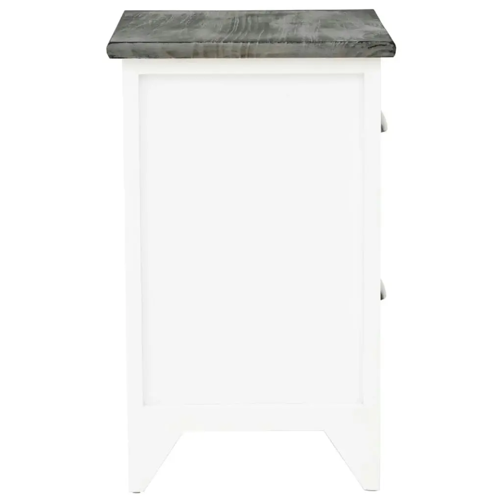 Nightstand 2 pcs with 2 Drawers Grey and White 242041