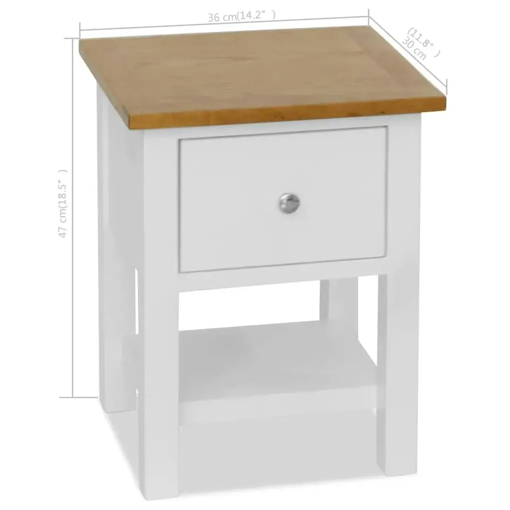 Nightstand 36x30x47 cm Solid Oak Wood 247121