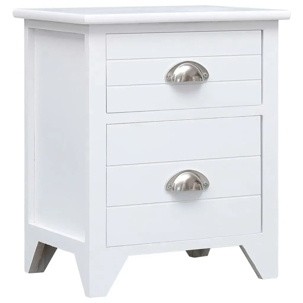 Nightstand 2 pcs with 2 Drawers White 242043