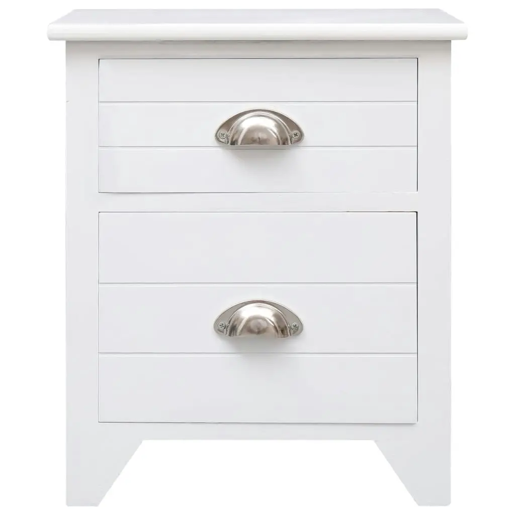 Nightstand 2 pcs with 2 Drawers White 242043