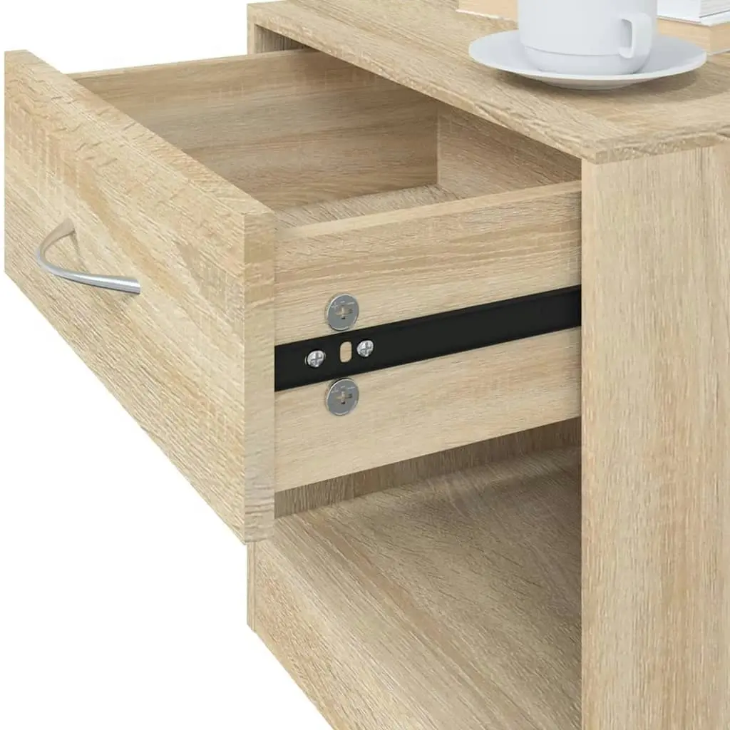 Nightstand 2 pcs with Drawer Oak Colour 242546