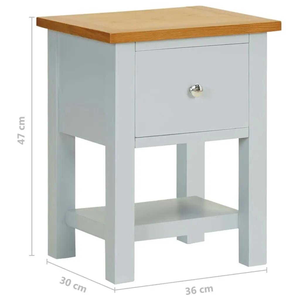 Nightstand 36x30x47 cm Solid Oak Wood 288620