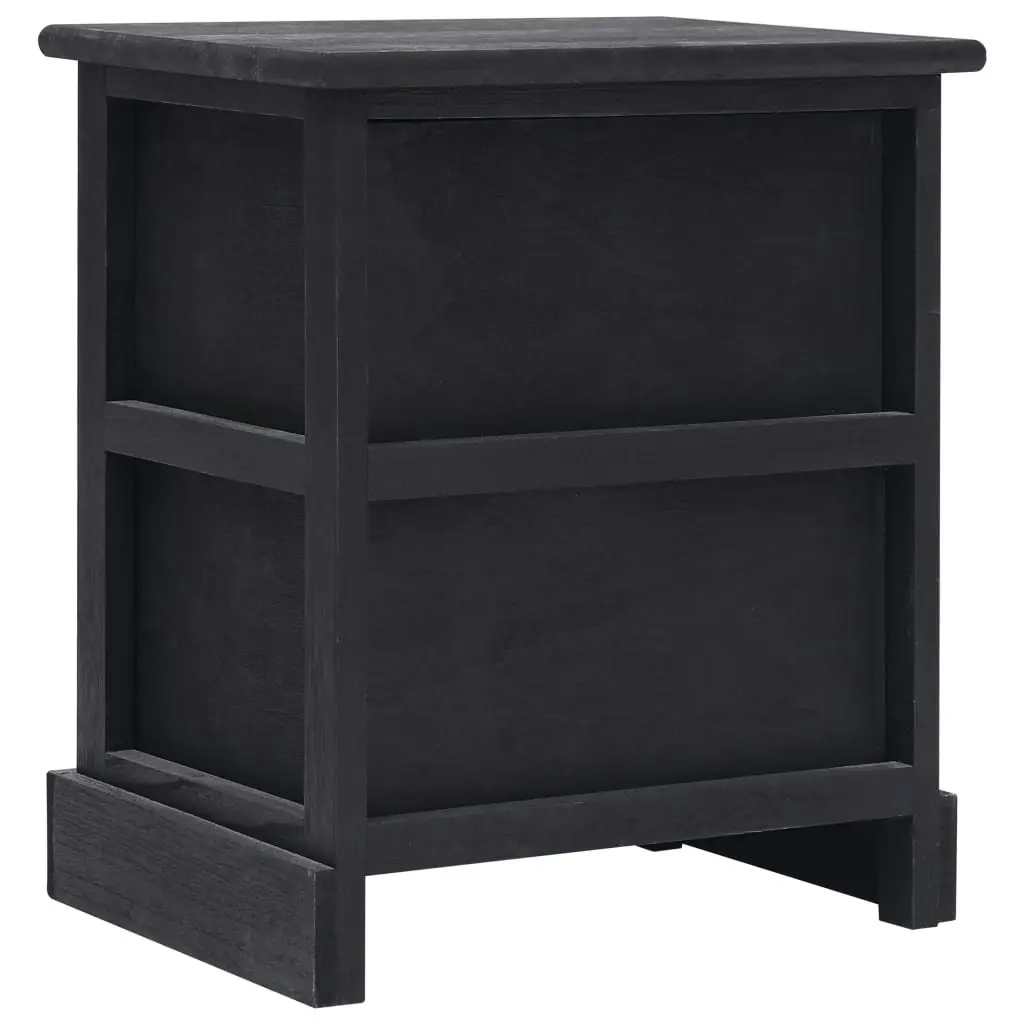 Nightstand Black 38x28x45 cm Paulownia Wood 284058