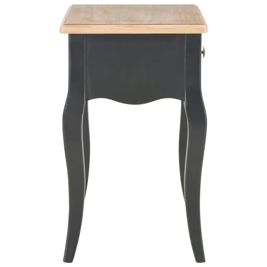 Nightstand Black and Brown 40x30x50 cm Solid Pine Wood 280008