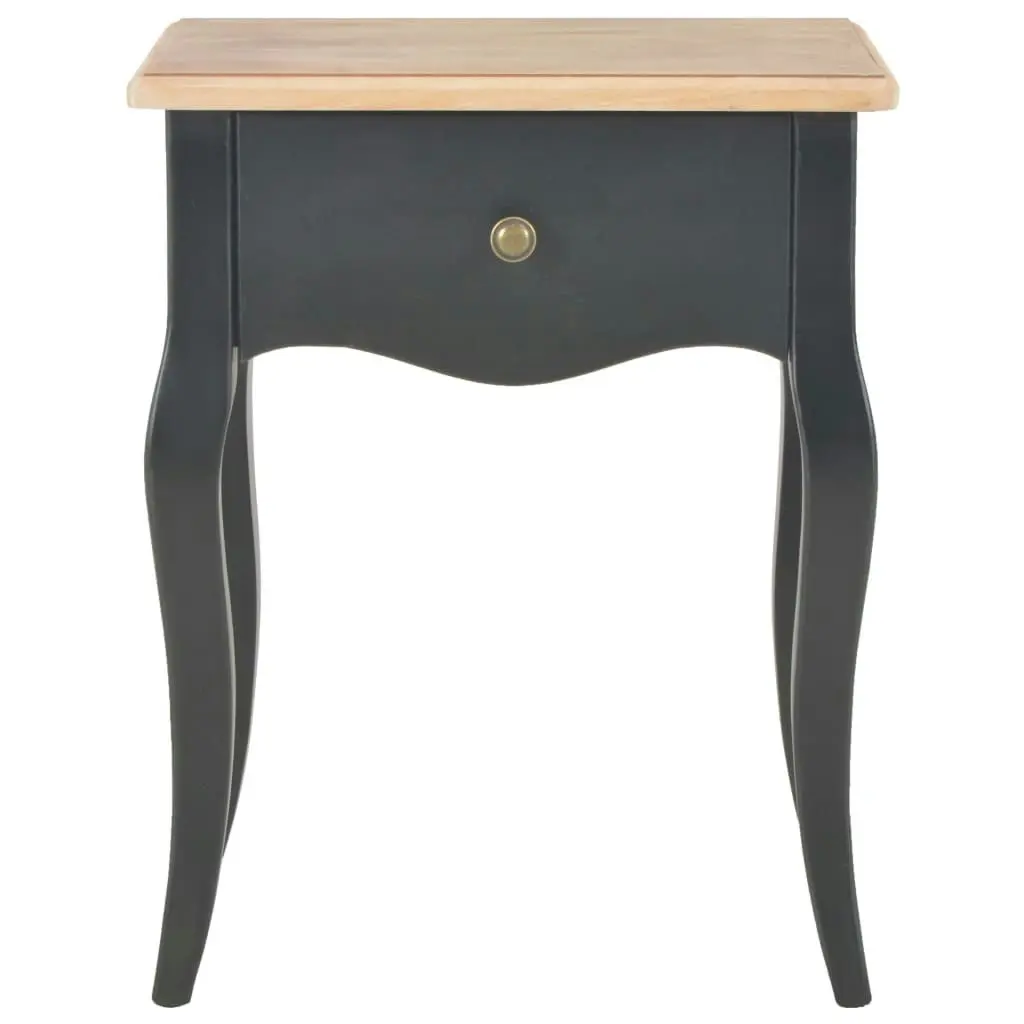 Nightstand Black and Brown 40x30x50 cm Solid Pine Wood 280008