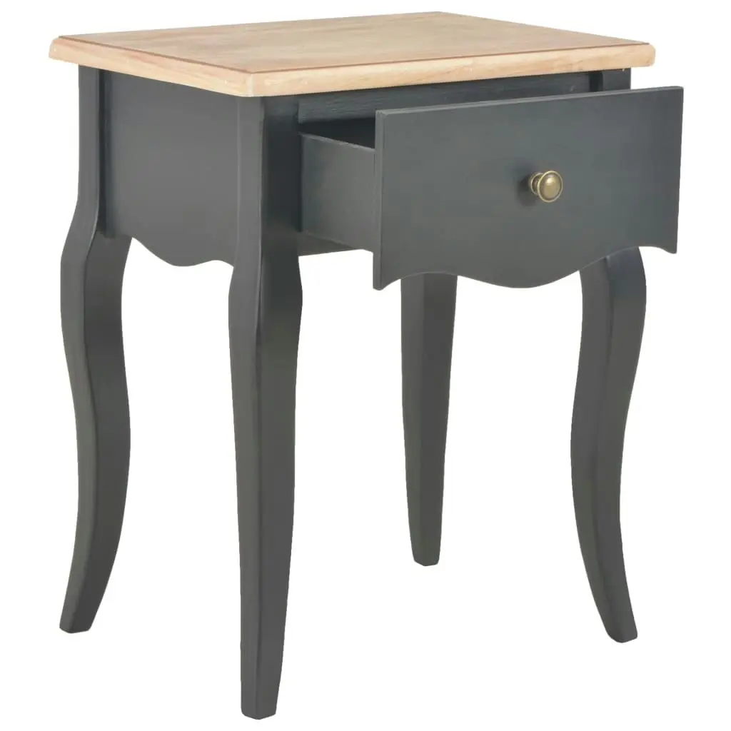 Nightstand Black and Brown 40x30x50 cm Solid Pine Wood 280008