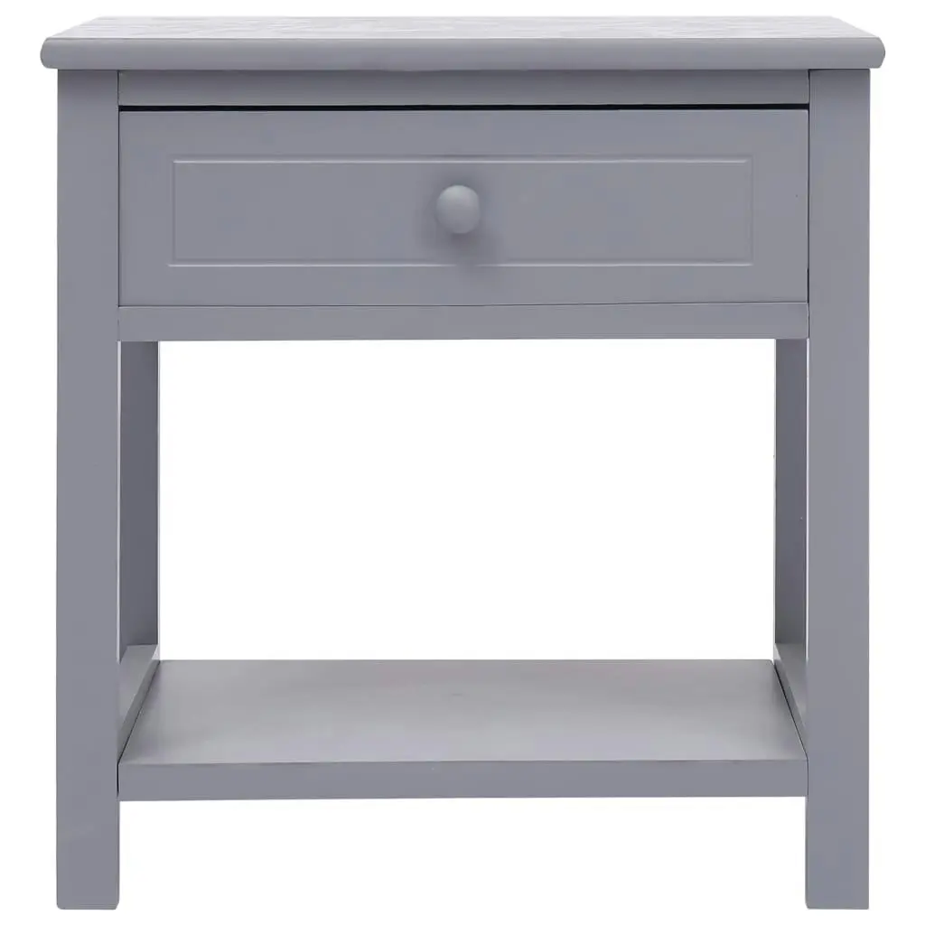 Nightstand Grey 40x29x42 cm Paulownia Wood 284050