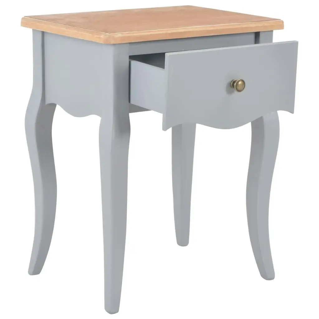 Nightstand Grey and Brown 40x30x50 cm Solid Pine Wood 280007