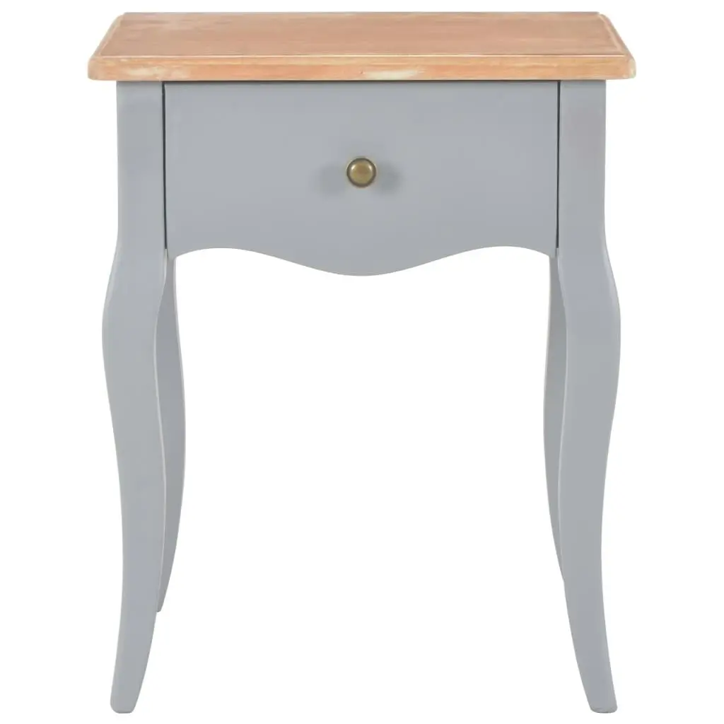 Nightstand Grey and Brown 40x30x50 cm Solid Pine Wood 280007