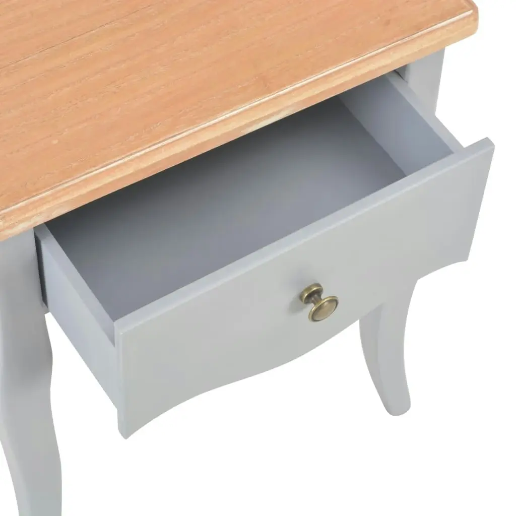 Nightstand Grey and Brown 40x30x50 cm Solid Pine Wood 280007