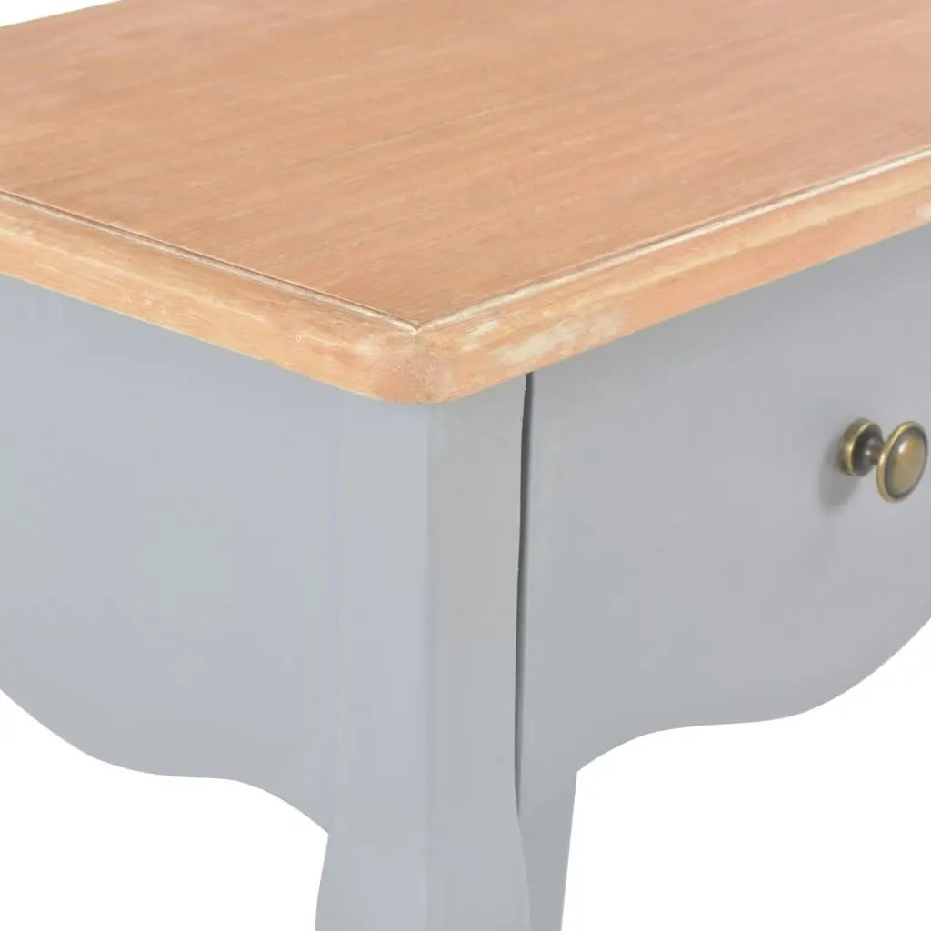 Nightstand Grey and Brown 40x30x50 cm Solid Pine Wood 280007